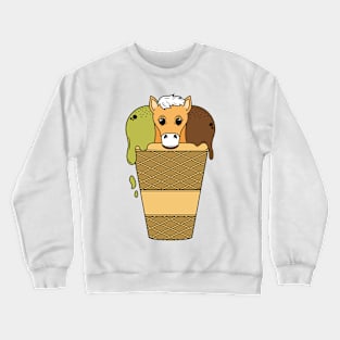 Horse with Waffle Ice Cream Crewneck Sweatshirt